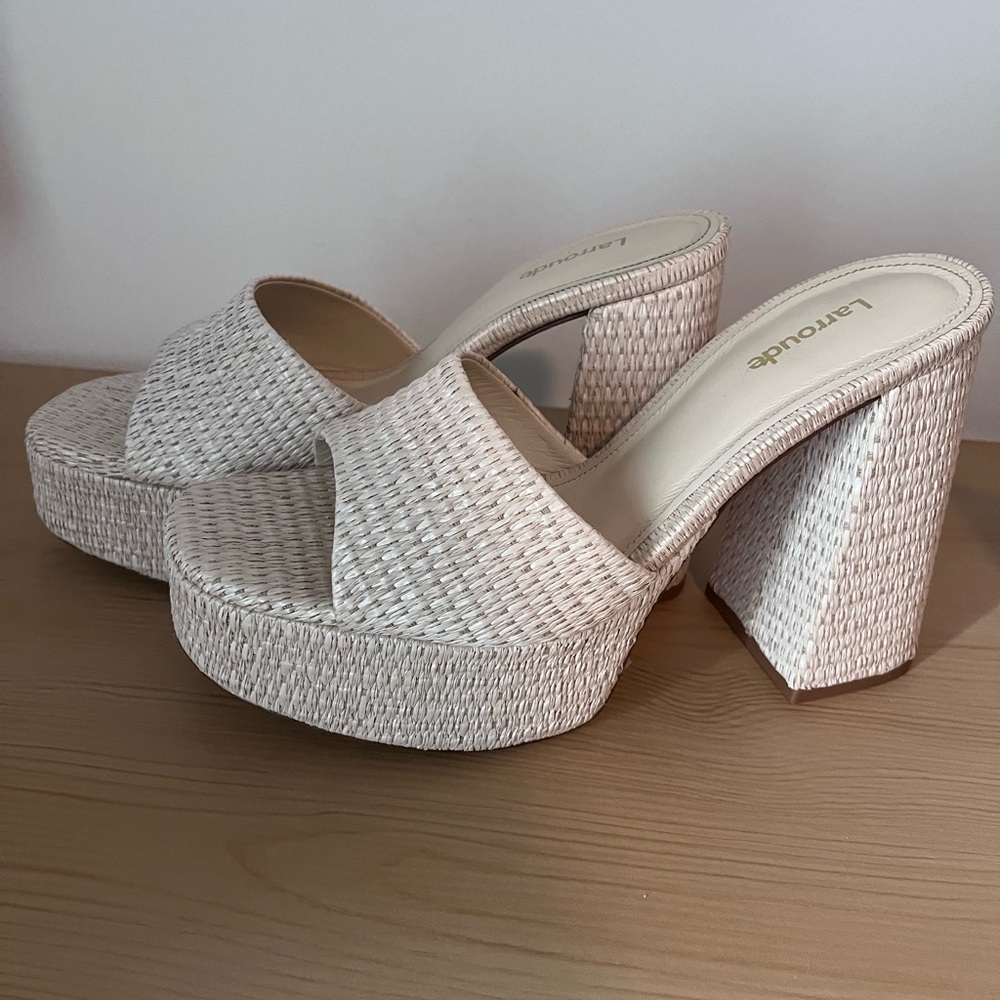 Cream Larroude Platform Sandal-New